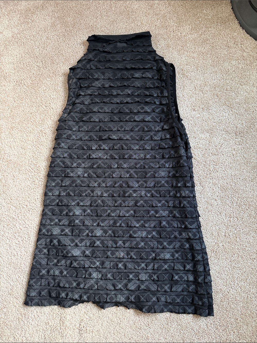 JTB Black Semi Sheer Mock Turtleneck Tunic Top. Size Small